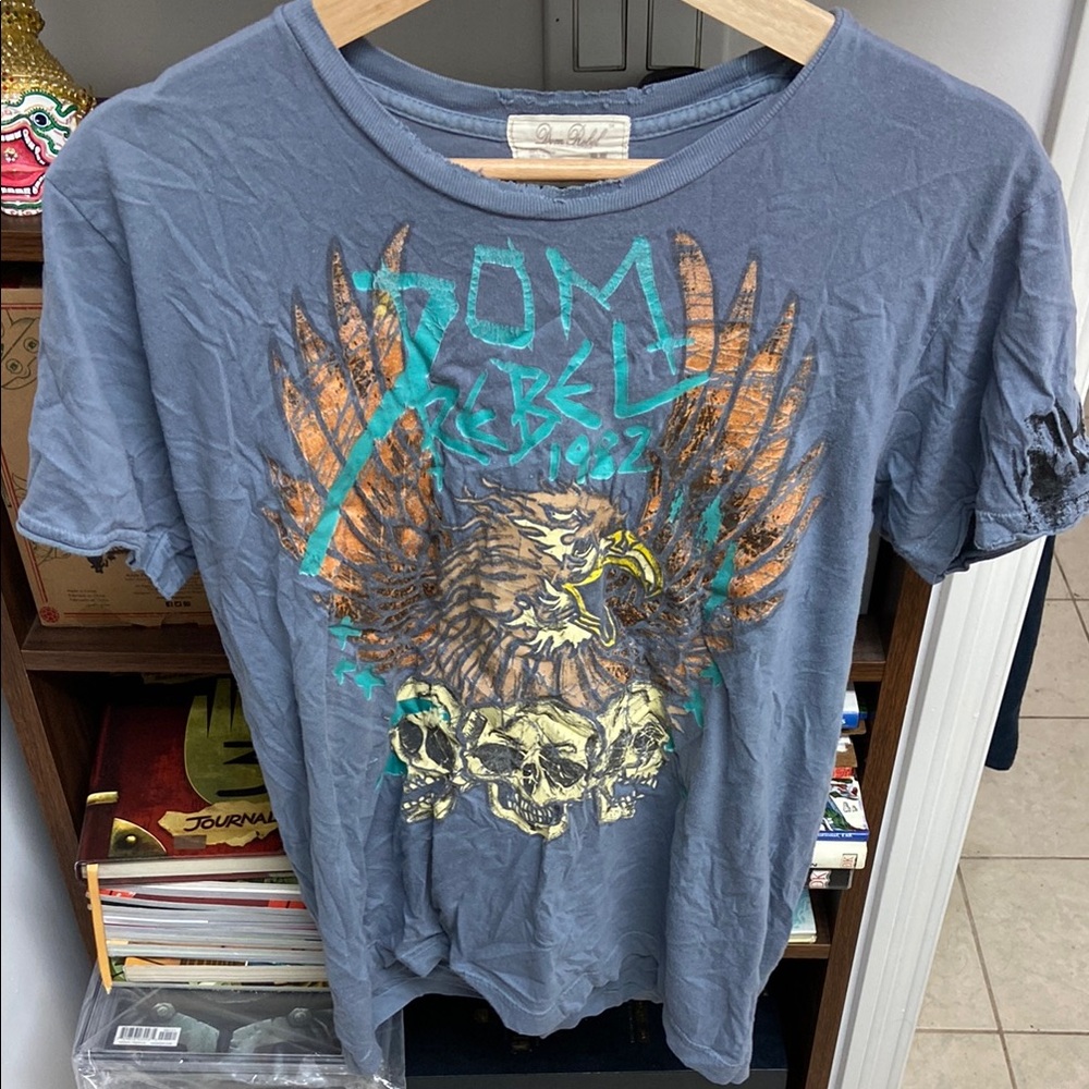 VTG Dom Rebel “Set It On Fire” Graphic Eagle T-Shirt